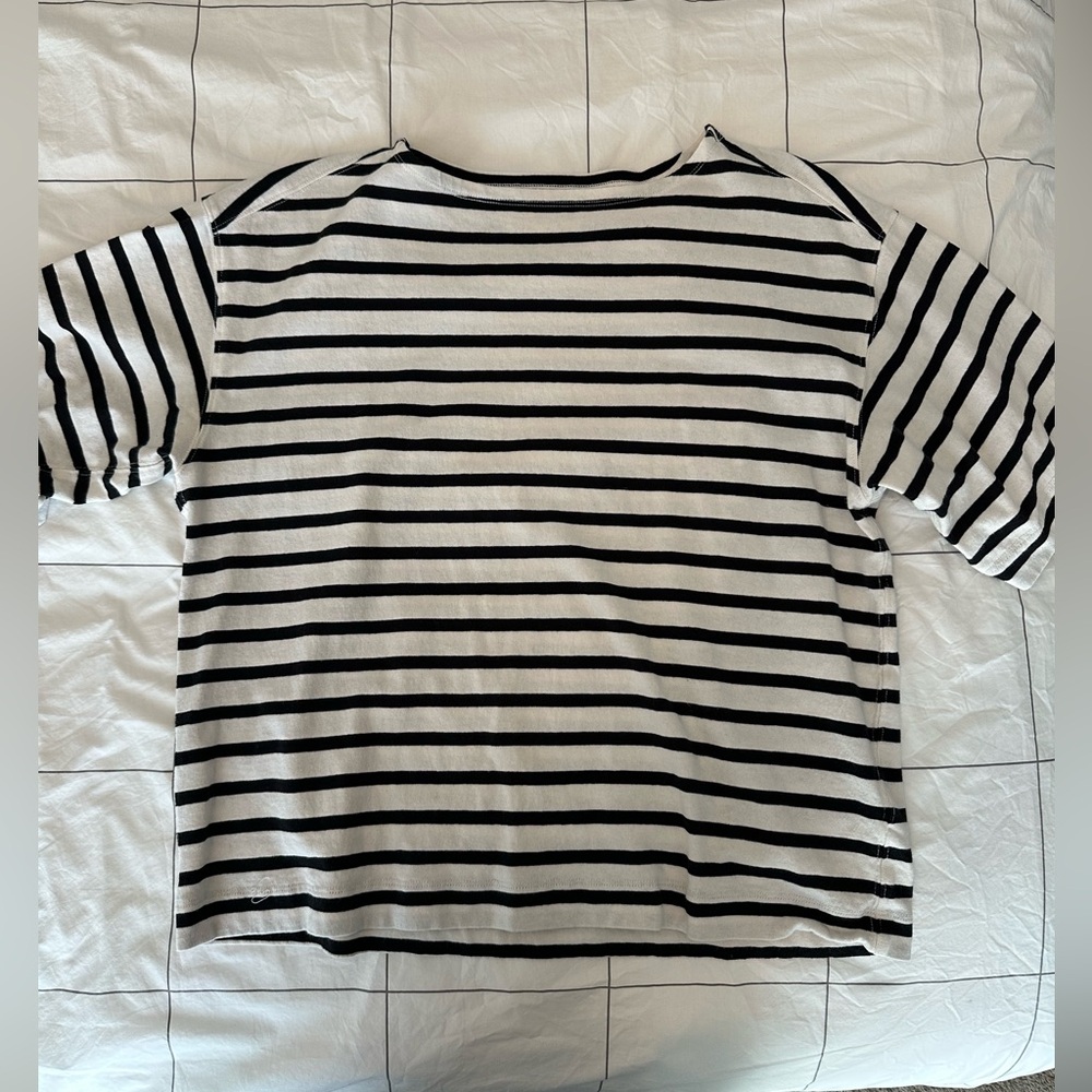 Everlane Black and White Striped Tee